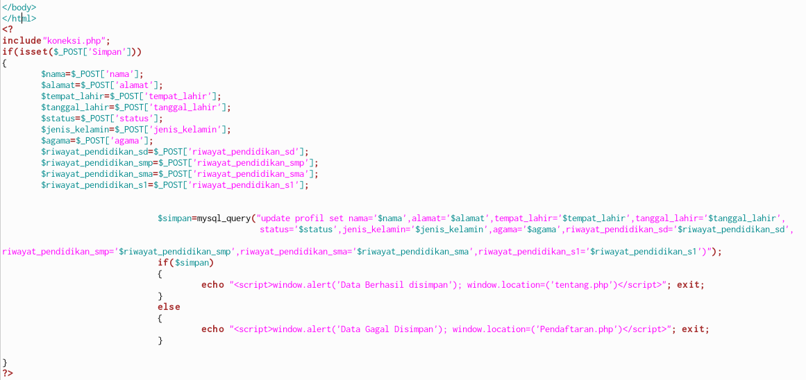 Contoh Coding Html Membuat Tabel - Mi Putri